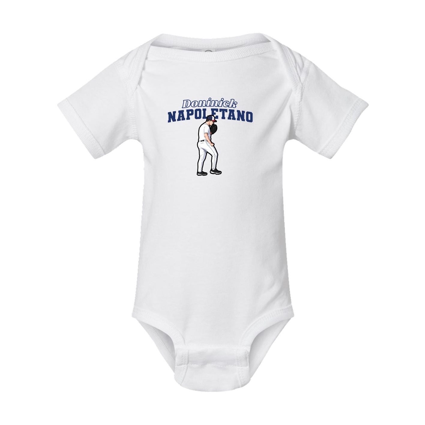 Baby Onesie — Name Arch in White
