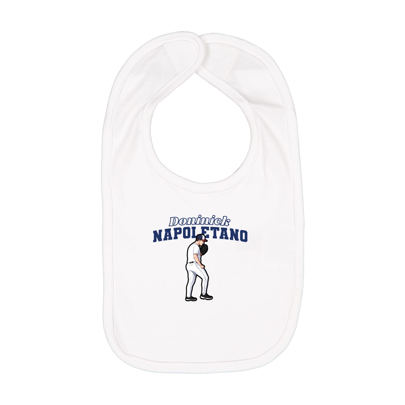 Infant Bib — Name Arch in White
