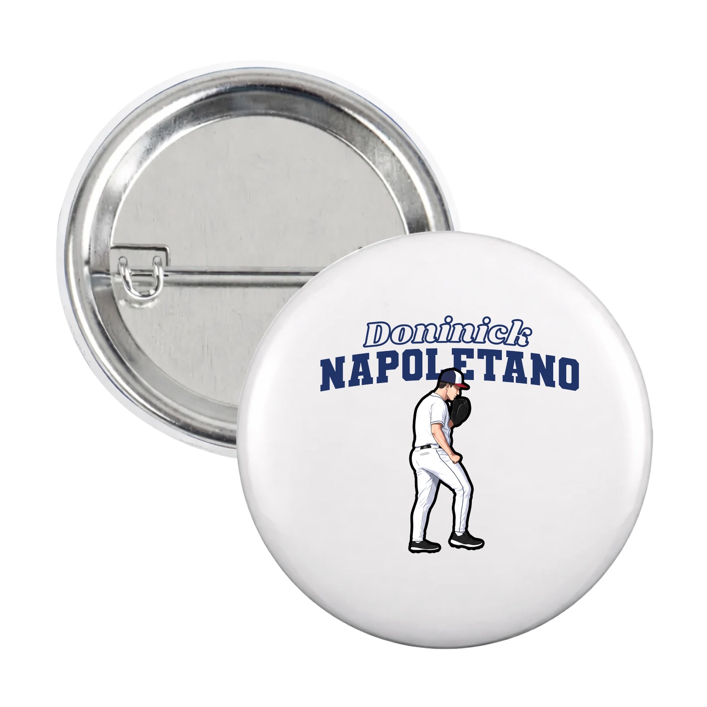 Game Day Button — Name Arch in White