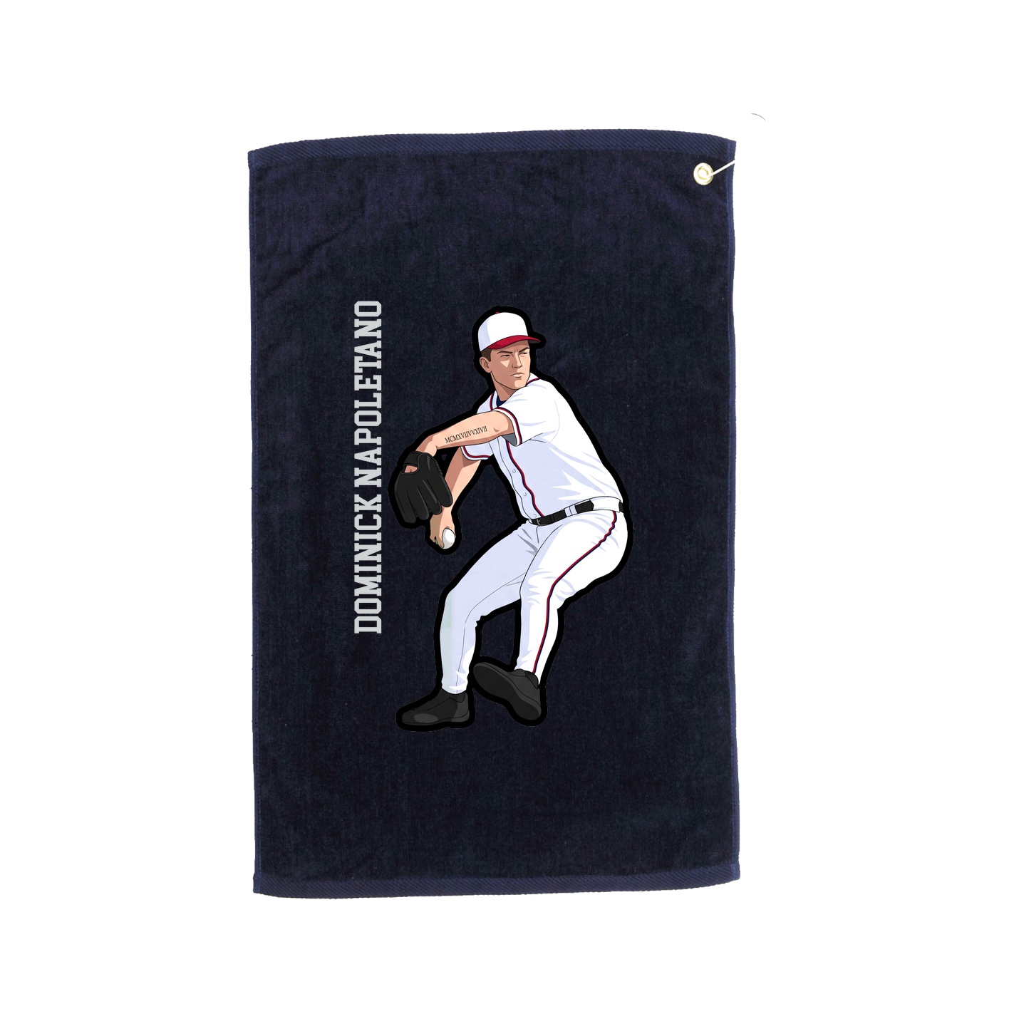 Golf Towel — Name Vertical in Navy