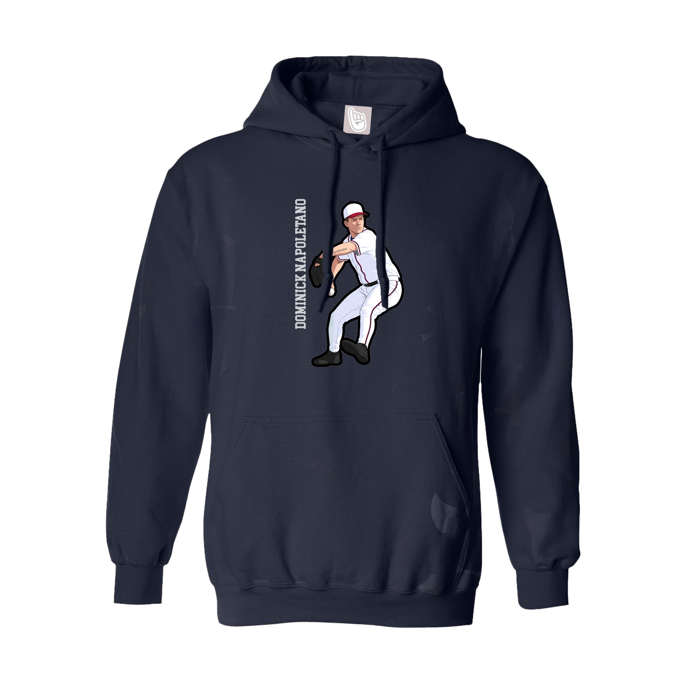 Hoodie — Name Vertical in Navy
