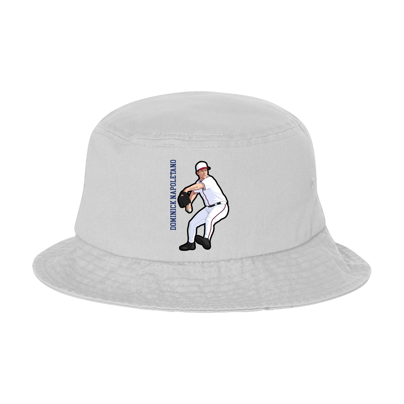 Bucket Cap — Name Vertical in White