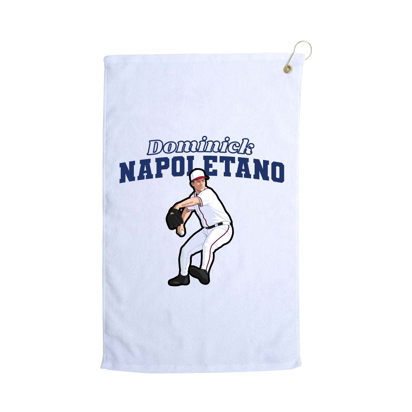 Golf Towel — Name Arch in White