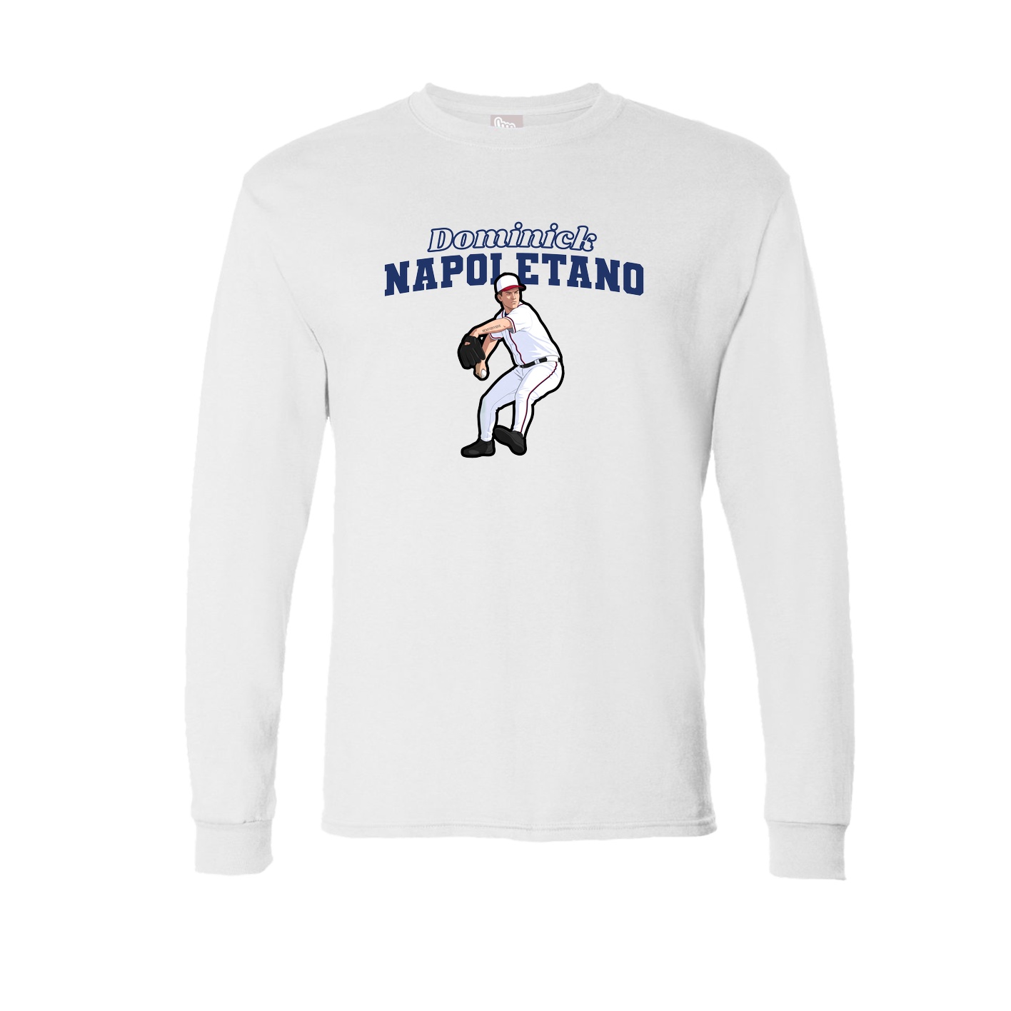 Long Sleeve Tee — Name Arch in White