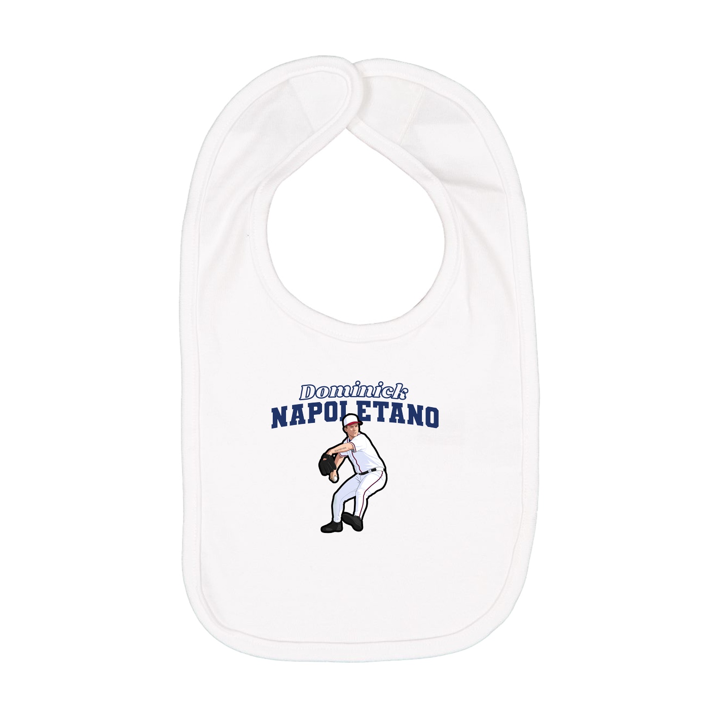 Infant Bib — Name Arch in White