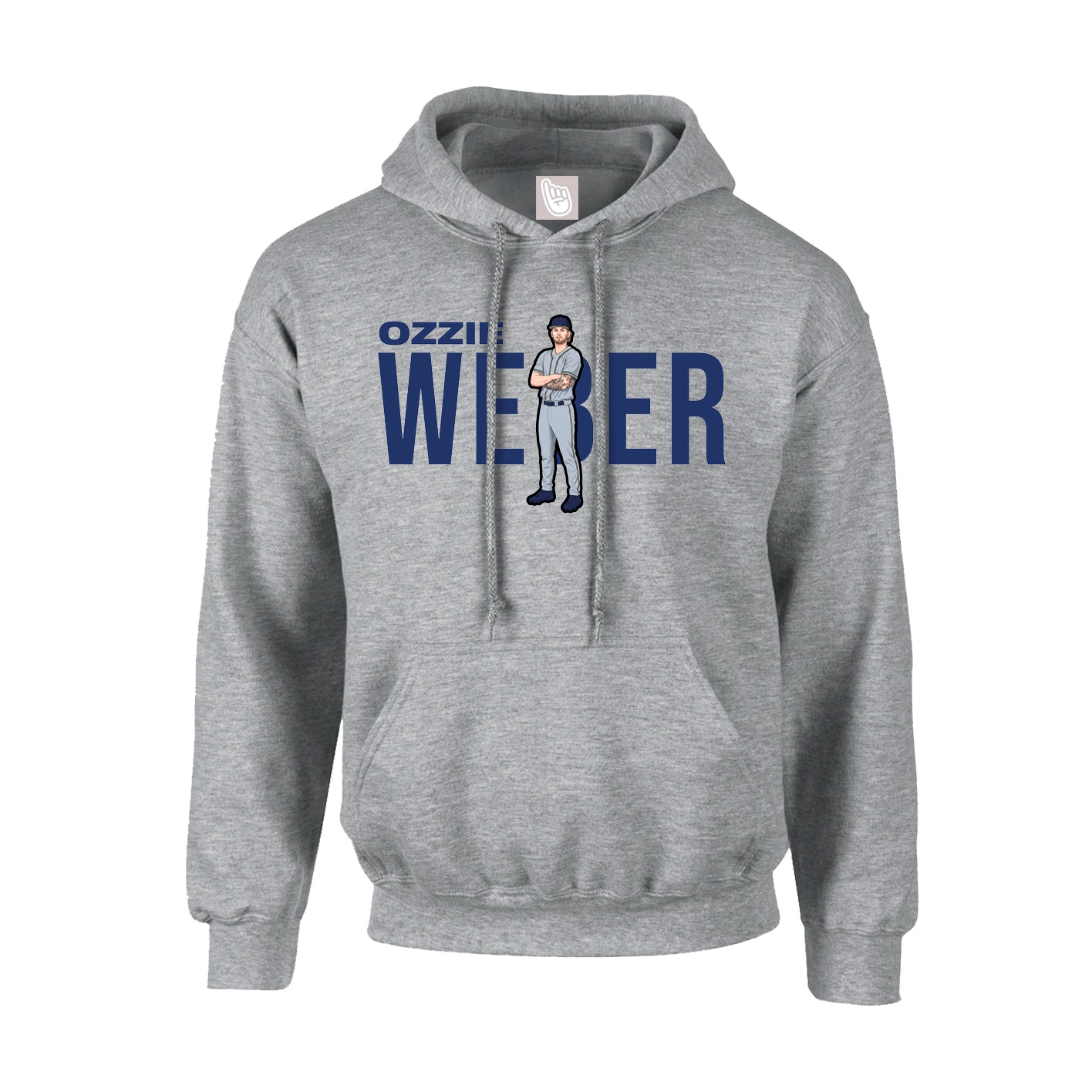 Youth Hoodie — Player Name in Grey