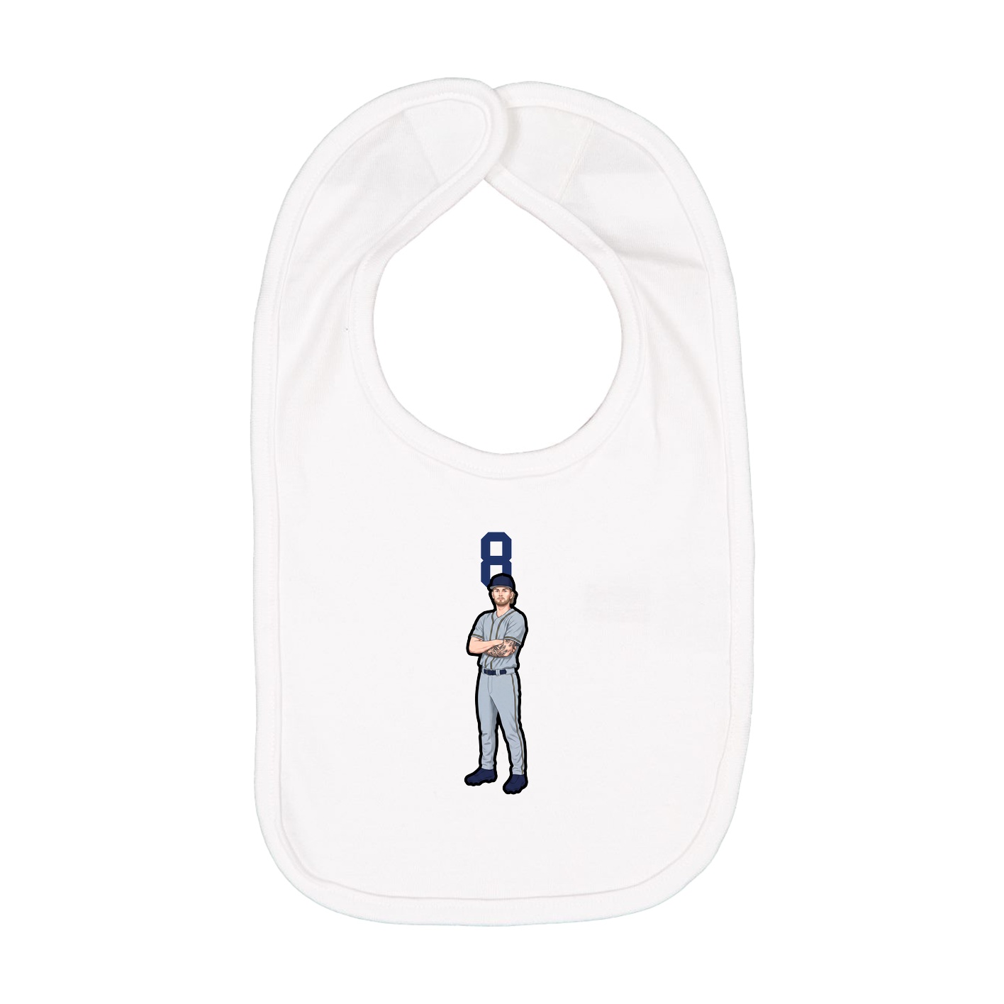 Infant Bib — Number Top in White