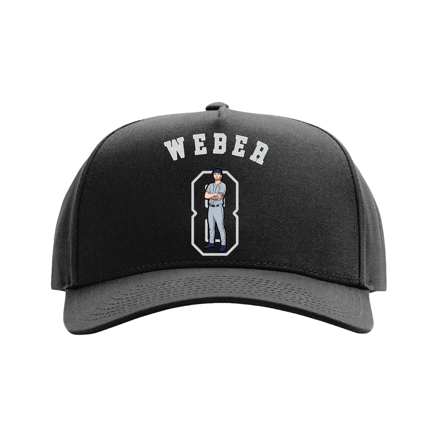 Full Fabric Five-Panel Champ Cap — Shirsey Arch in Black