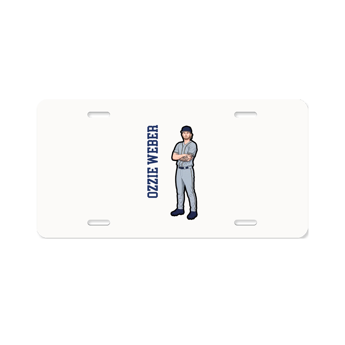License Plate — Name Vertical in Classic