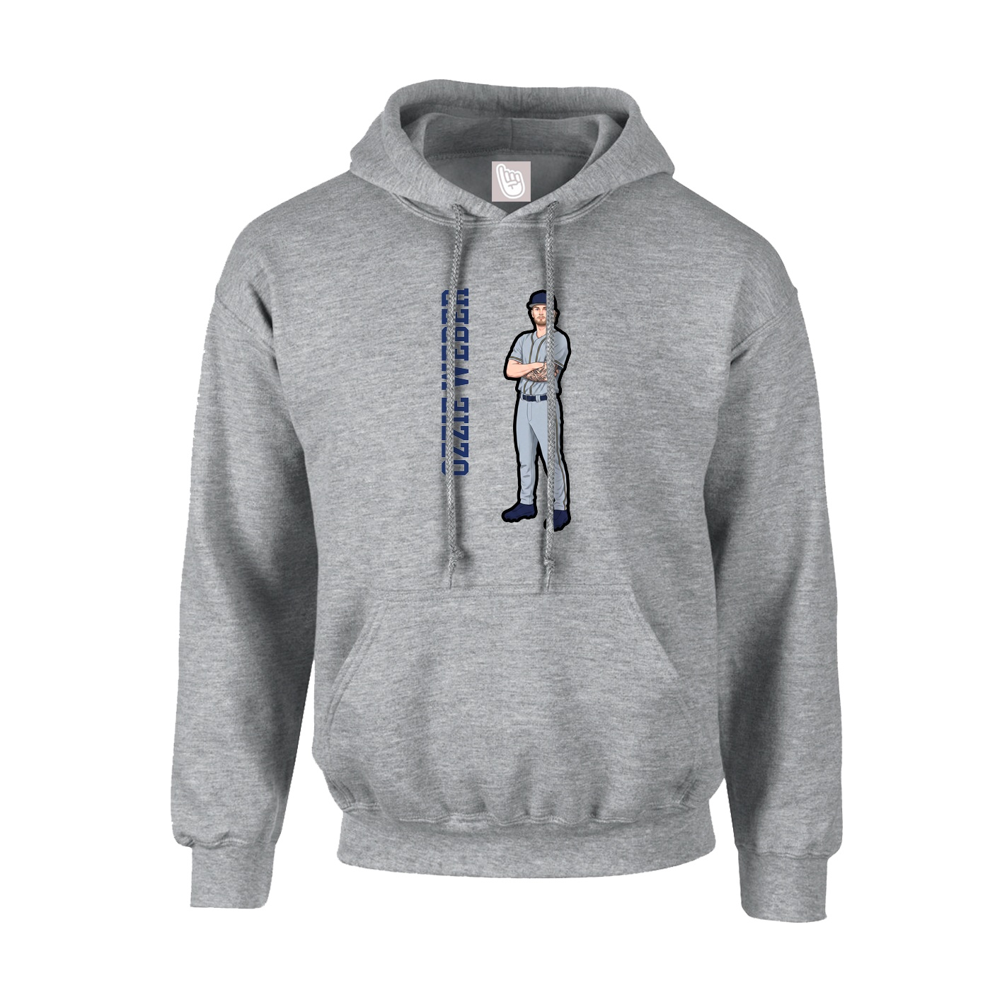 Hoodie — Name Vertical in Grey