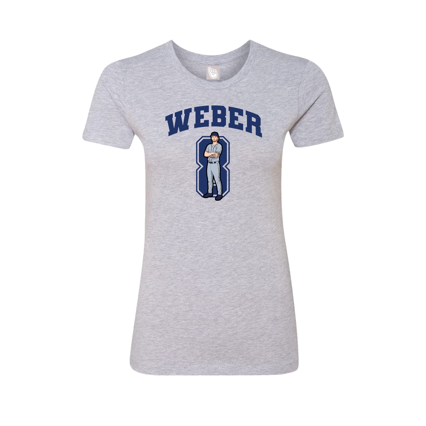 Fitted Women's Tee — Number in Grey