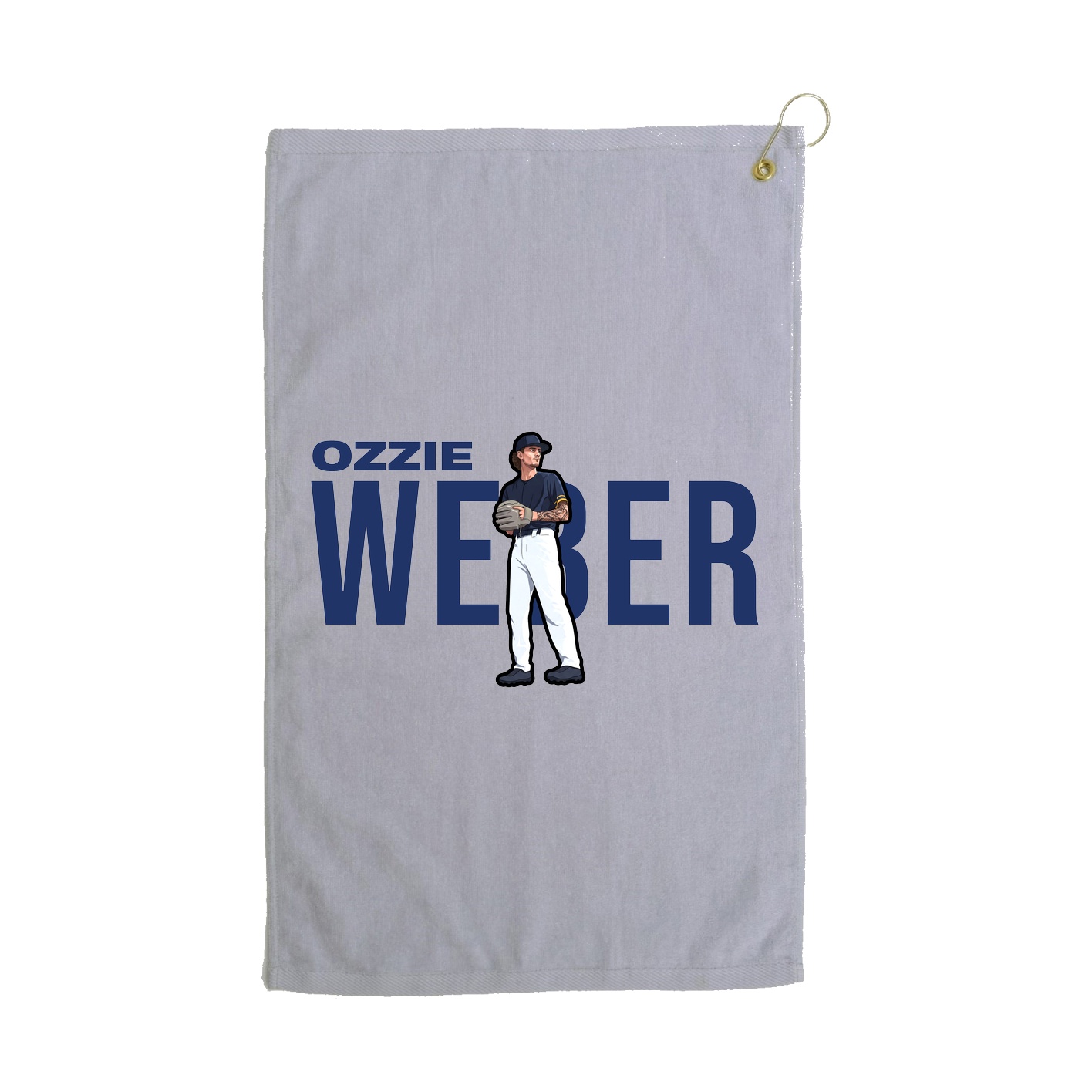 Golf Towel — Player Name in Grey