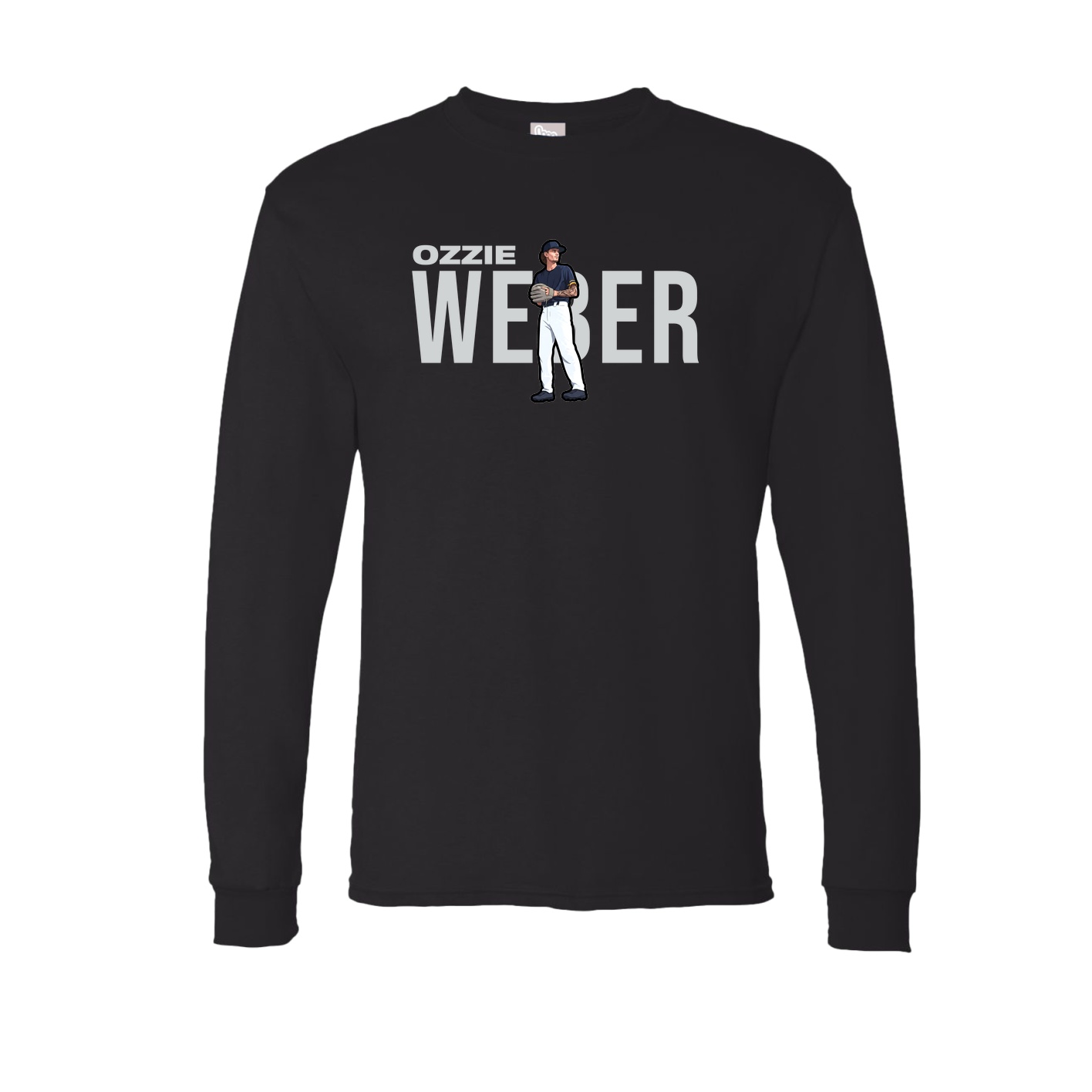 Long Sleeve Tee — Player Name in Black
