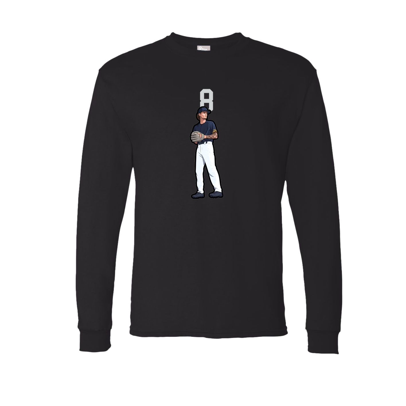 Long Sleeve Tee — Number Top in Black