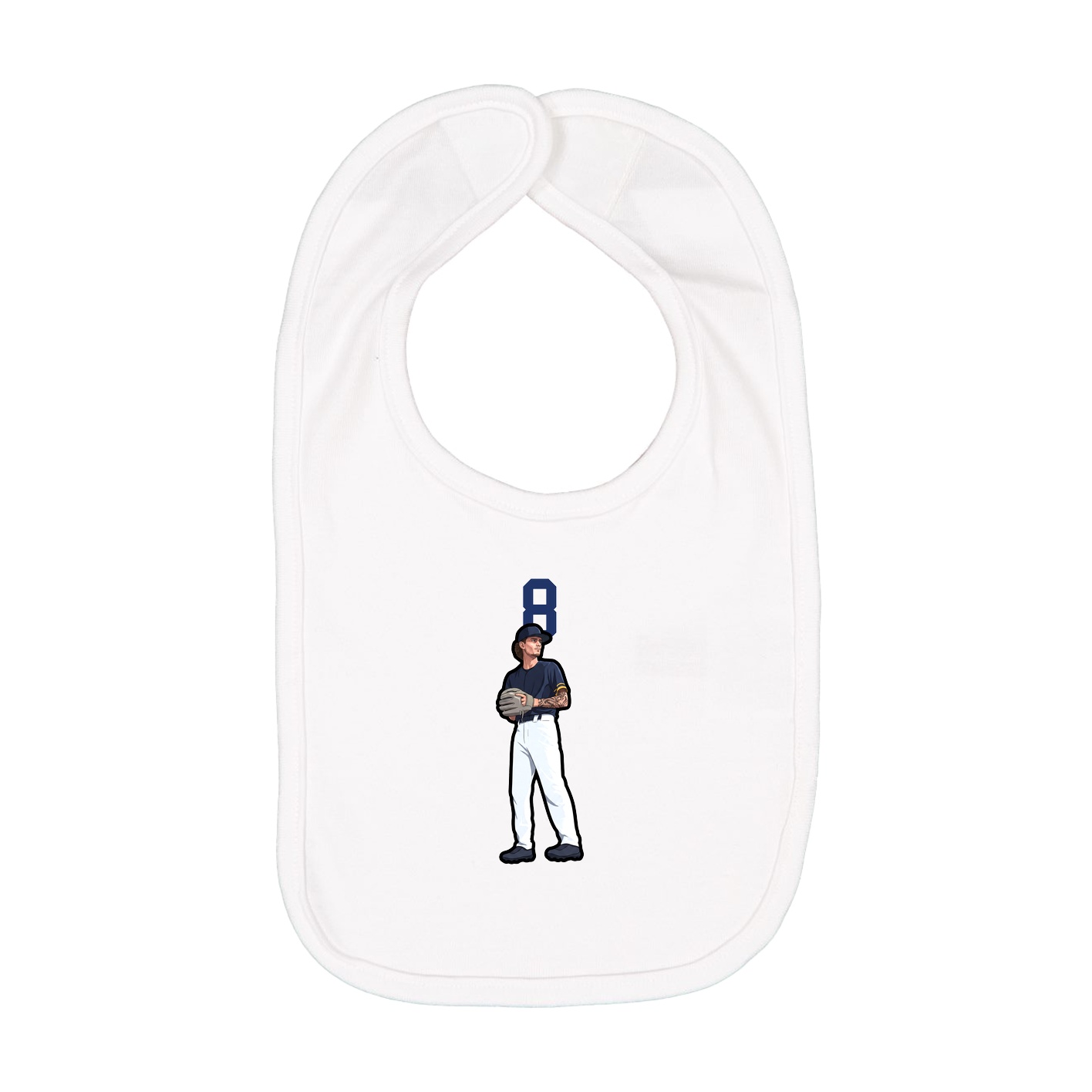 Infant Bib — Number Top in White