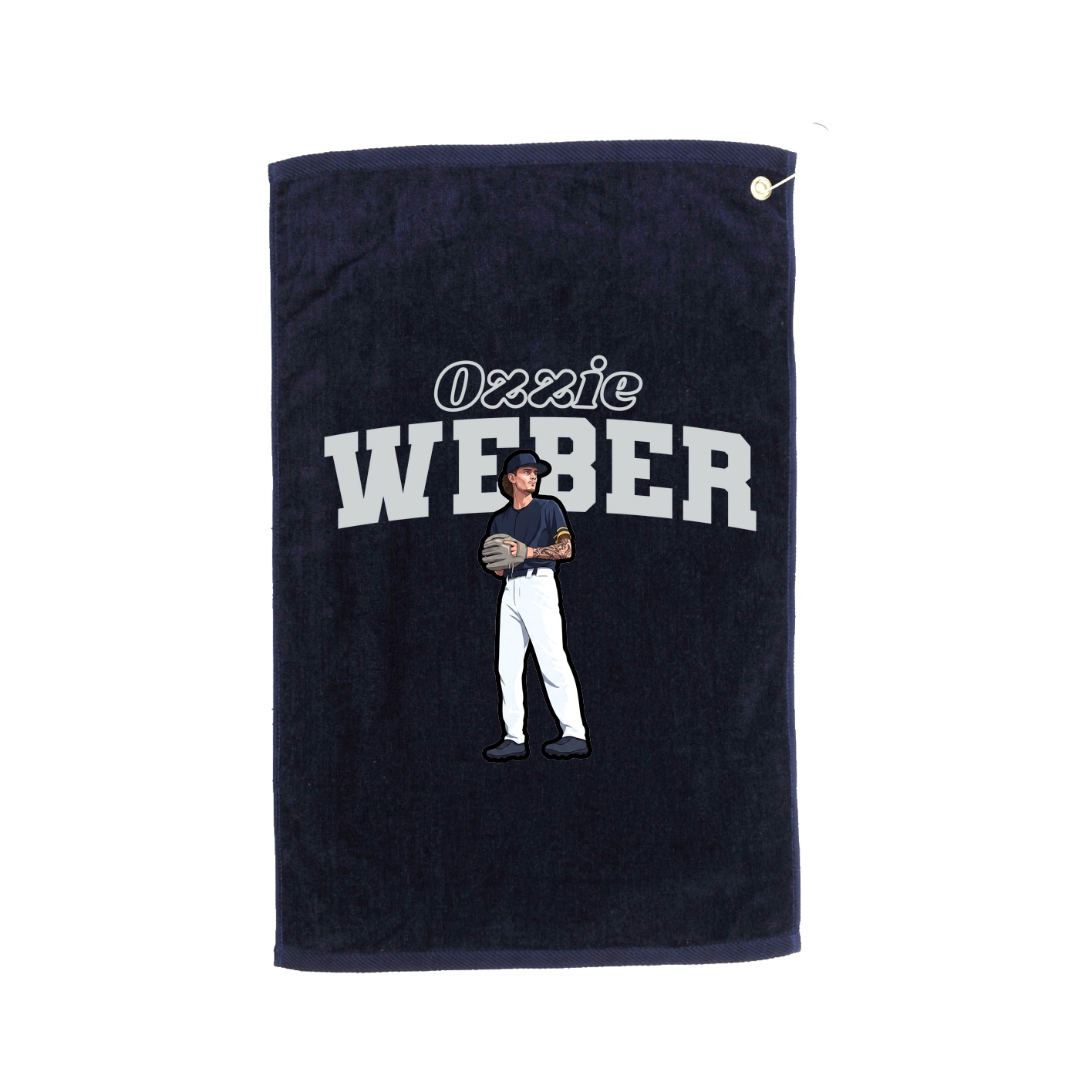 Golf Towel — Name Arch in Navy