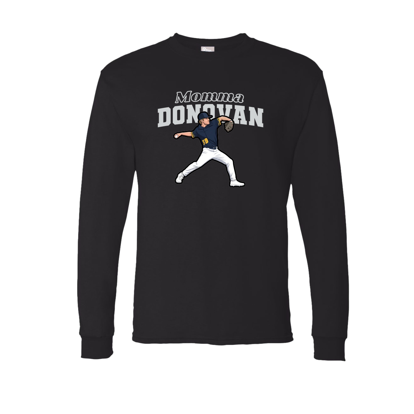 Long Sleeve Tee — Mothers Day Block in Black