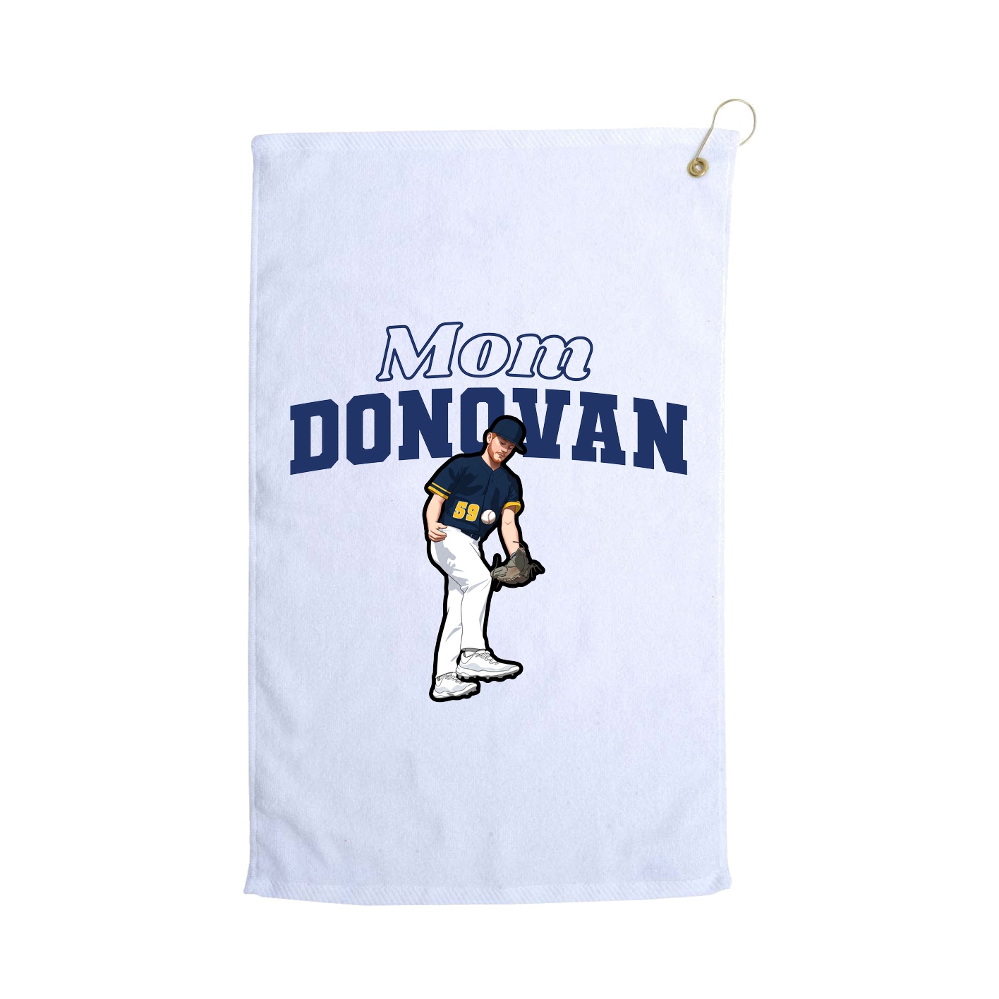 Golf Towel — Mothers Day Block in White