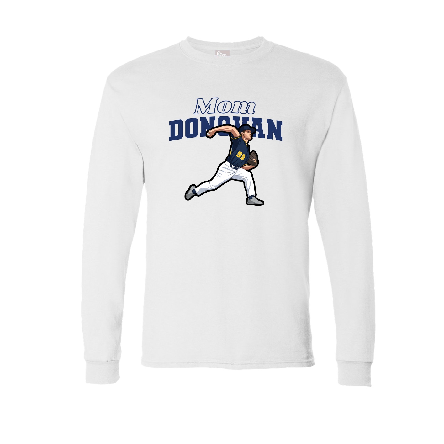 Long Sleeve Tee — Mothers Day Block in White