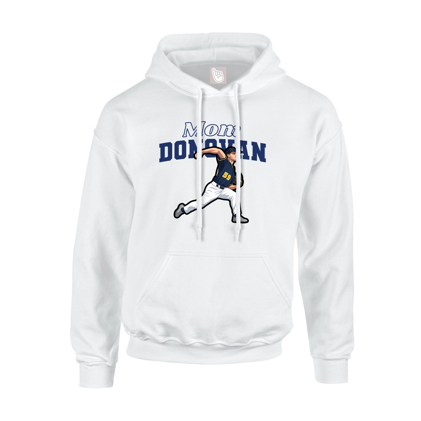 Youth Hoodie — Mothers Day Block in White