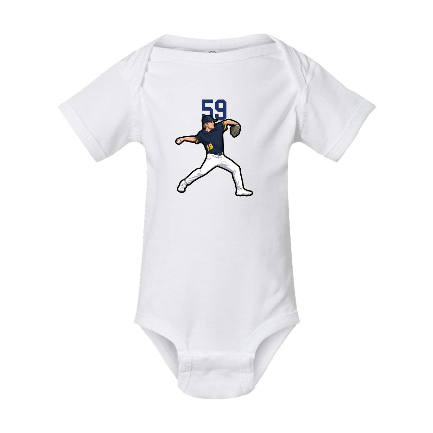 Baby Onesie — Number Top in White