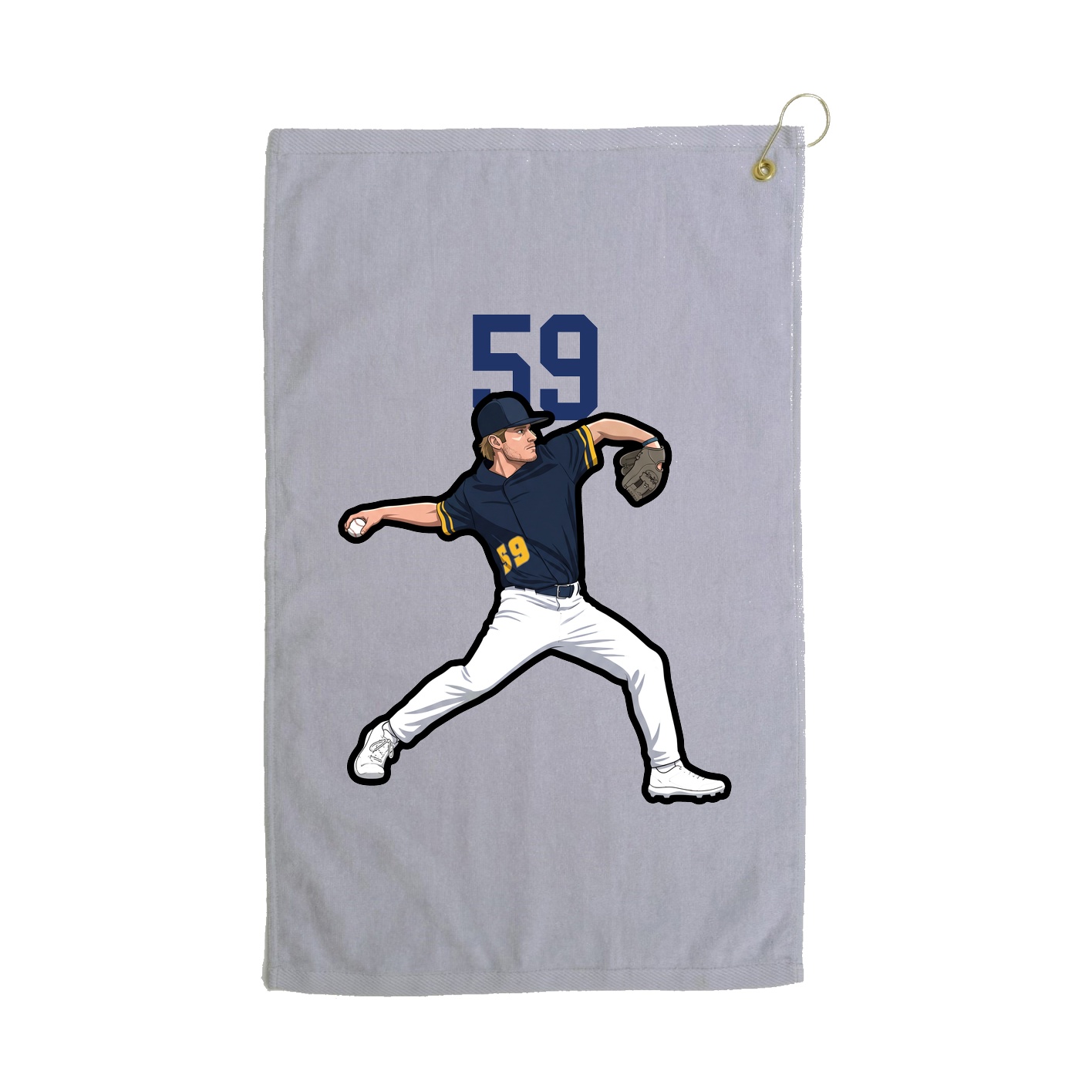 Golf Towel — Number Top in Grey