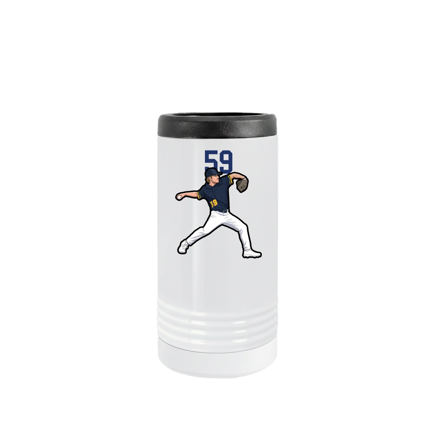 Slim Beverage Holder — Number Top in White