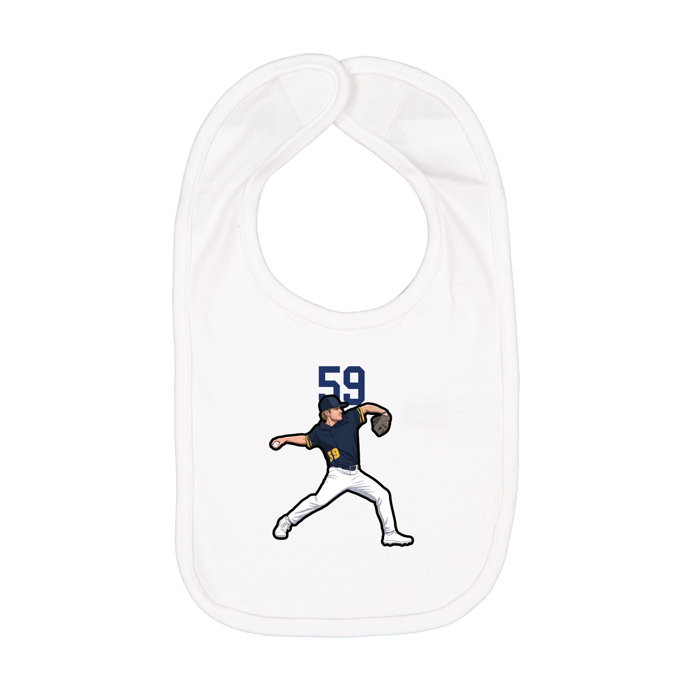 Infant Bib — Number Top in White