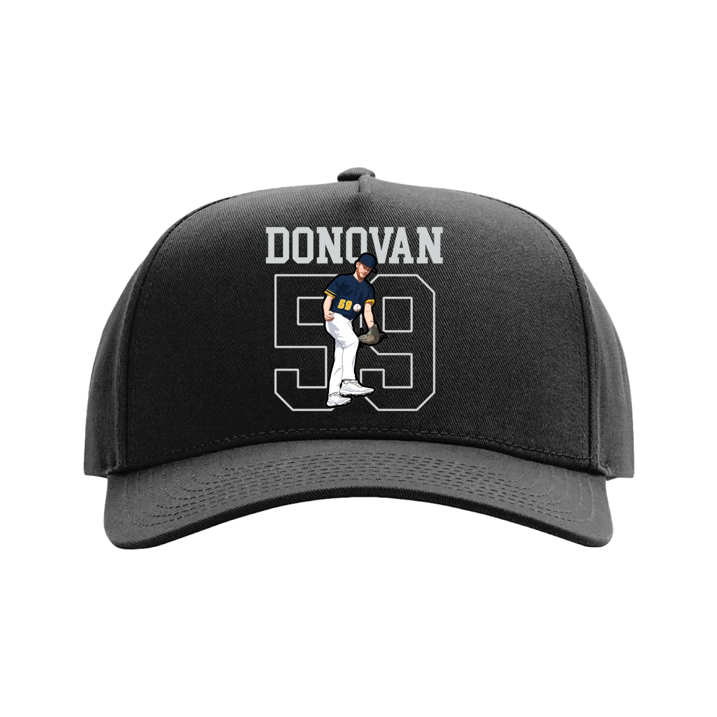 Full Fabric Five-Panel Champ Cap — Shirsey in Black