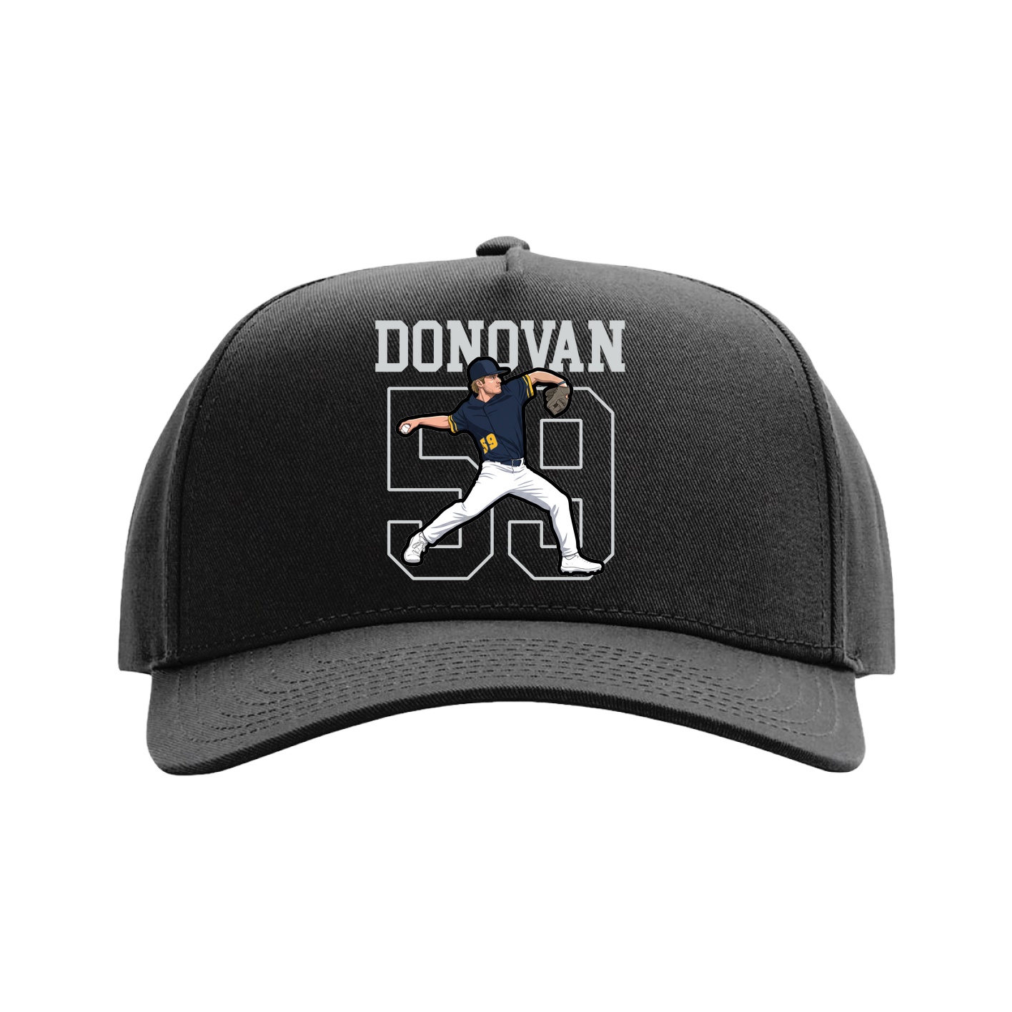 Full Fabric Five-Panel Champ Cap — Shirsey in Black