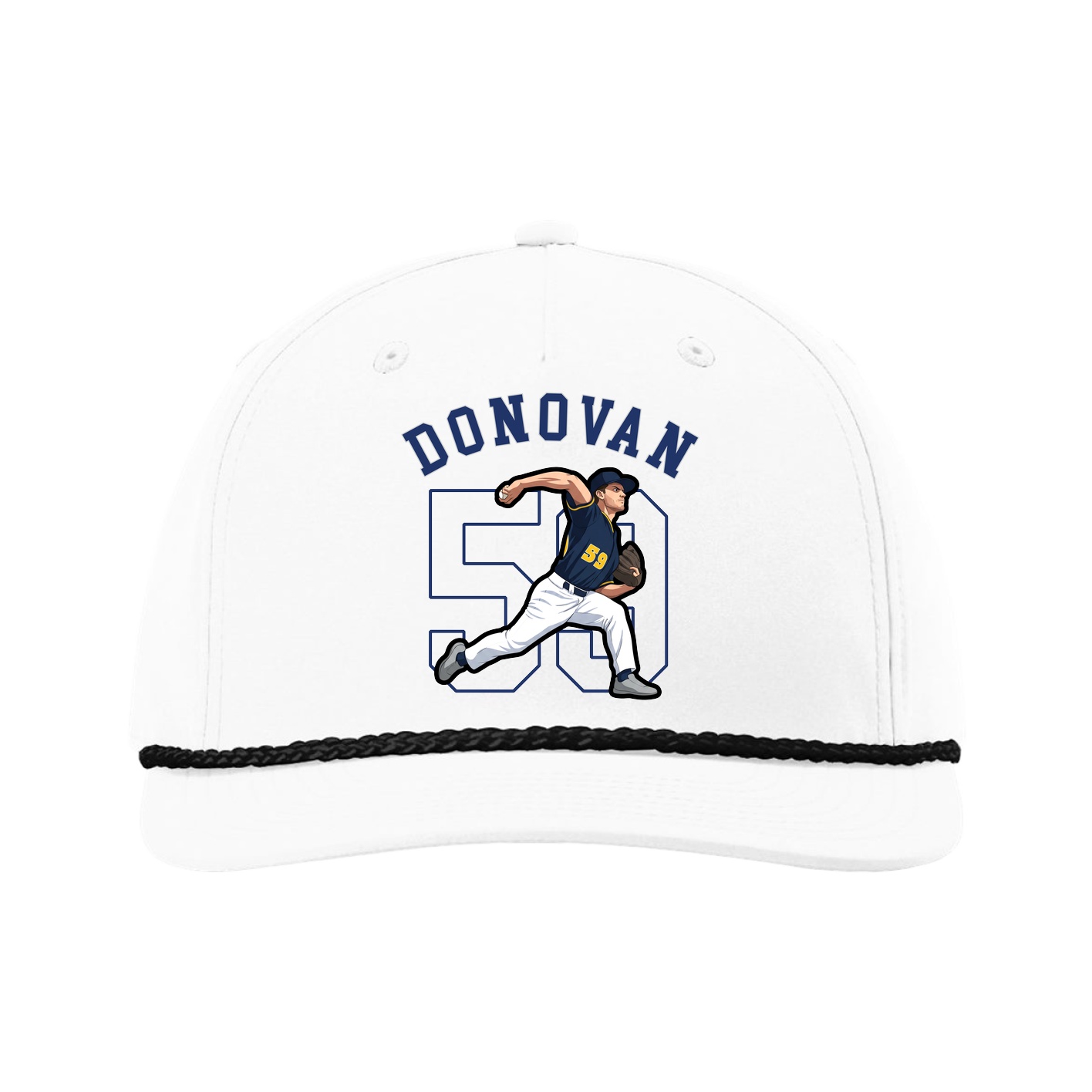 Five-Panel Classic Rope Cap — Shirsey Arch in White
