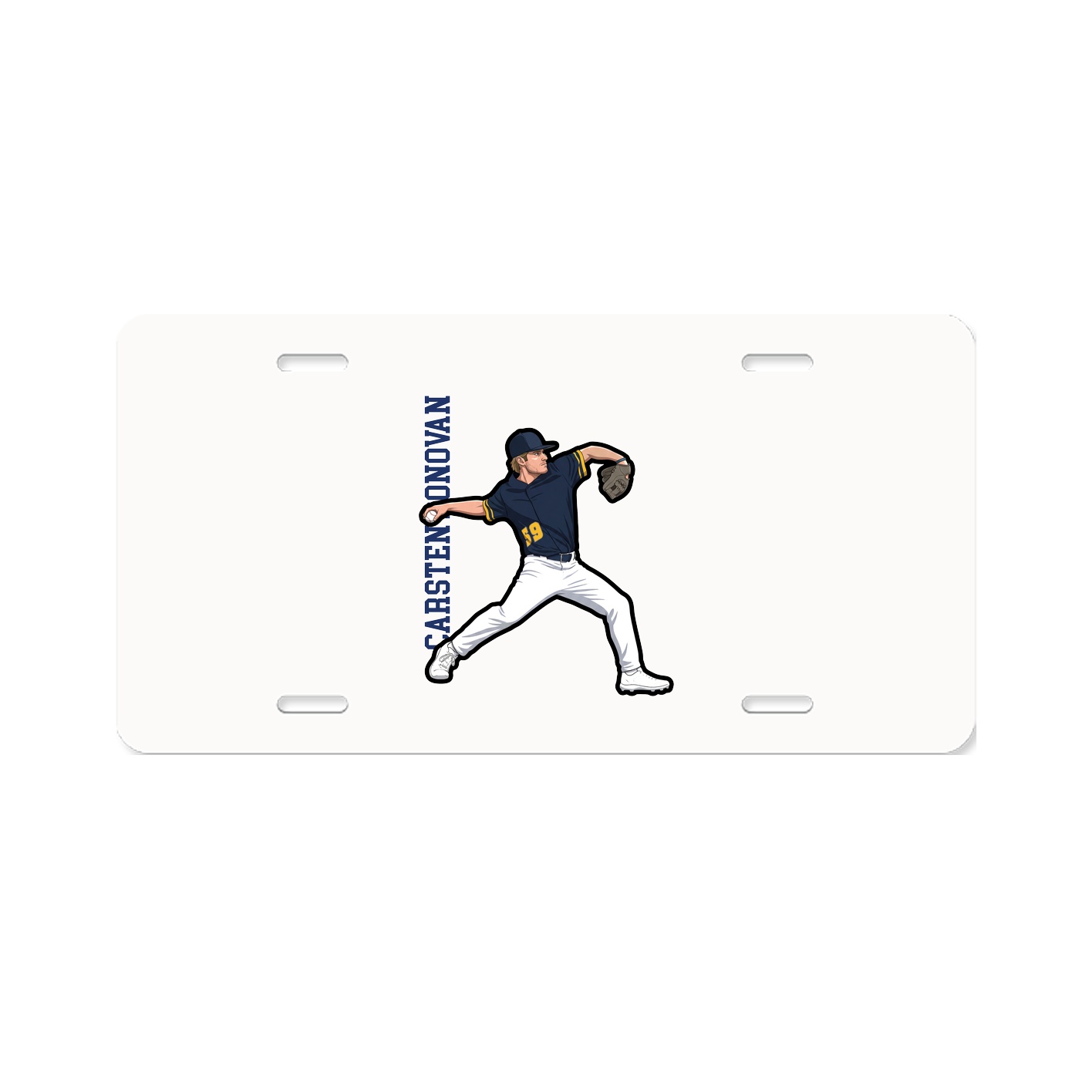 License Plate — Name Vertical in Classic