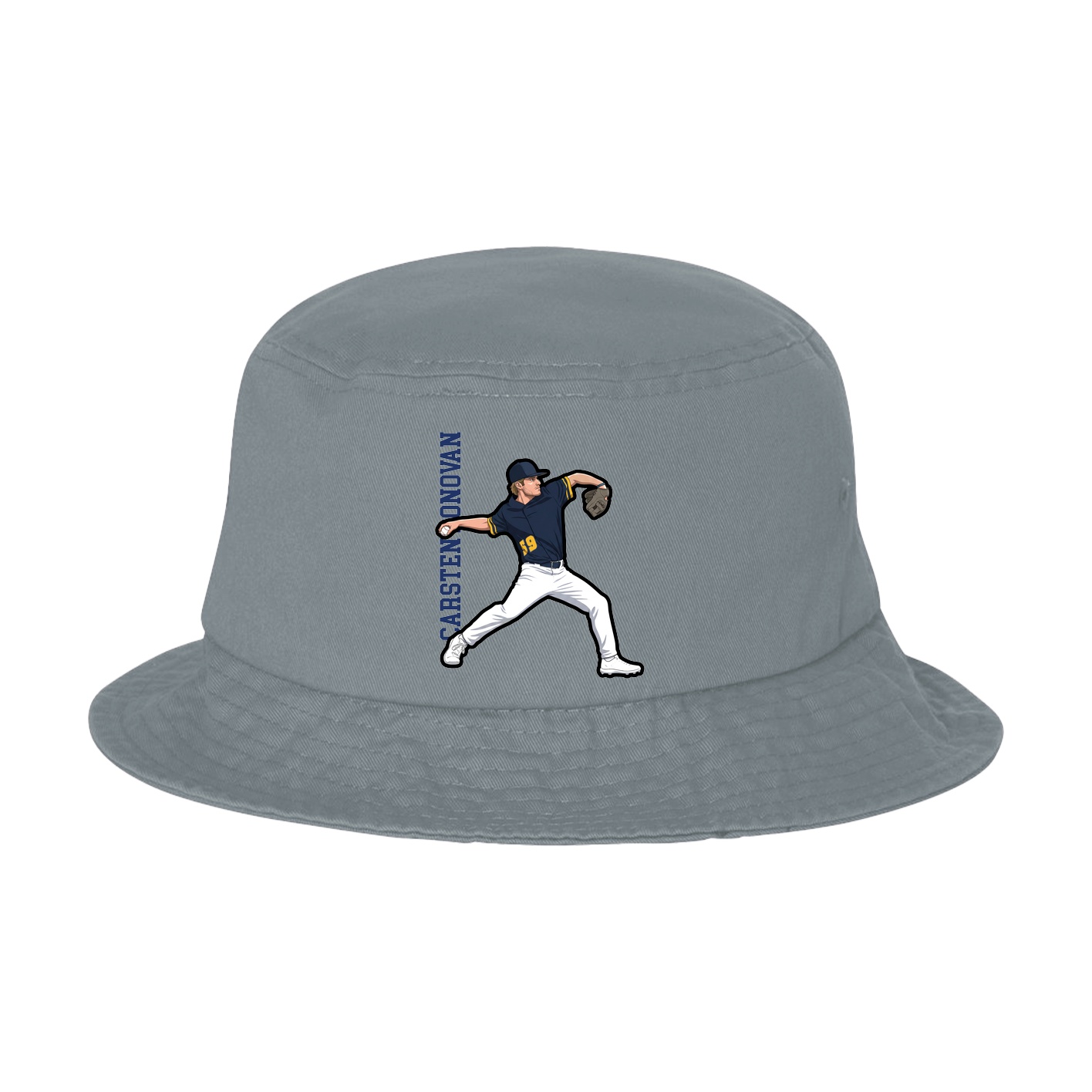 Bucket Cap — Name Vertical in Grey