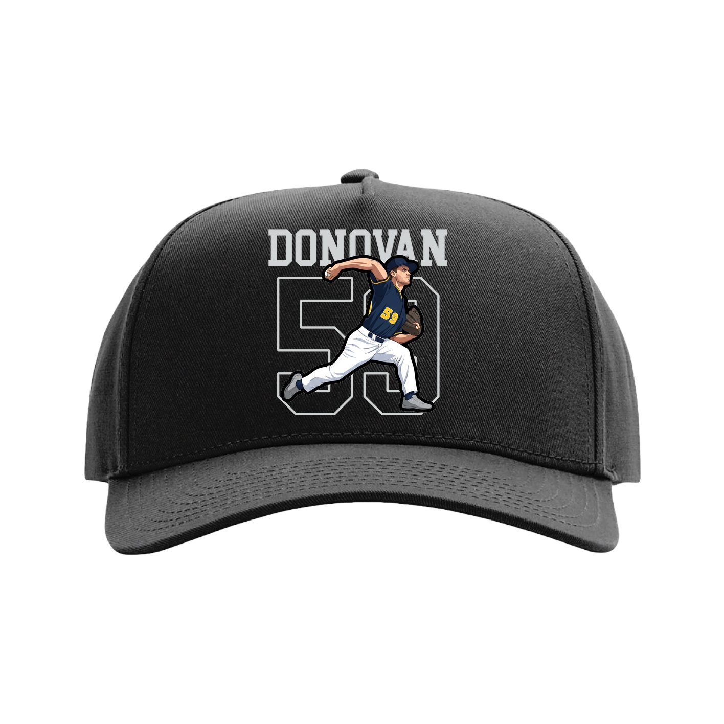 Full Fabric Five-Panel Champ Cap — Shirsey in Black