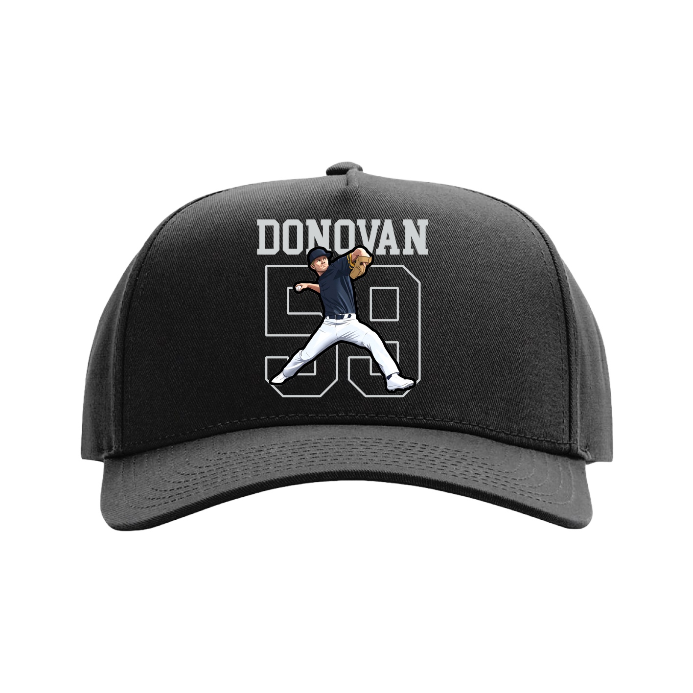 Full Fabric Five-Panel Champ Cap — Shirsey in Black