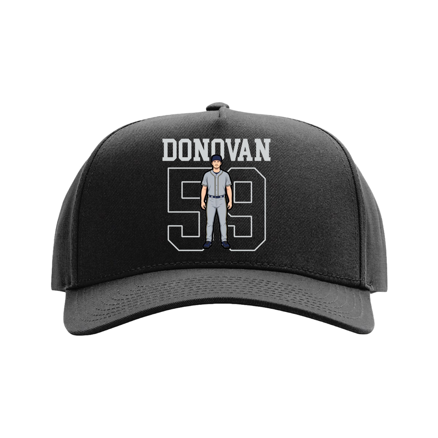 Full Fabric Five-Panel Champ Cap — Shirsey in Black
