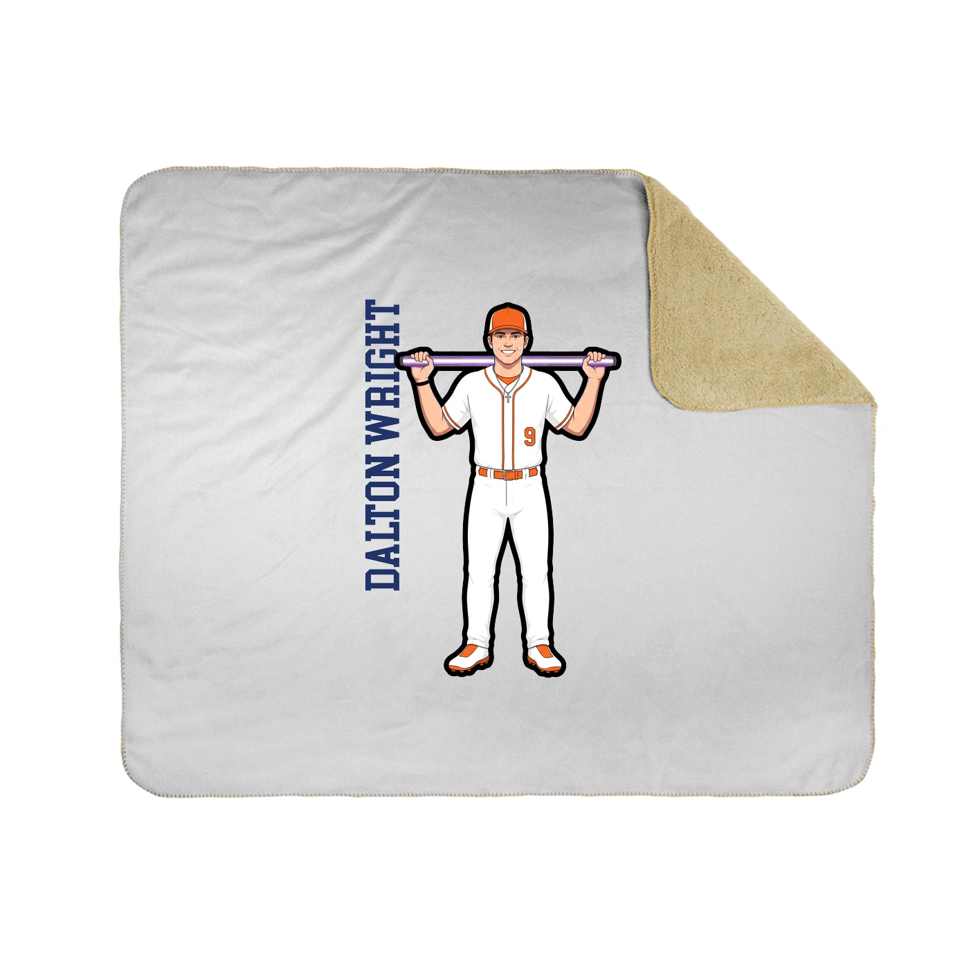 Throw Blanket — Name Vertical in White