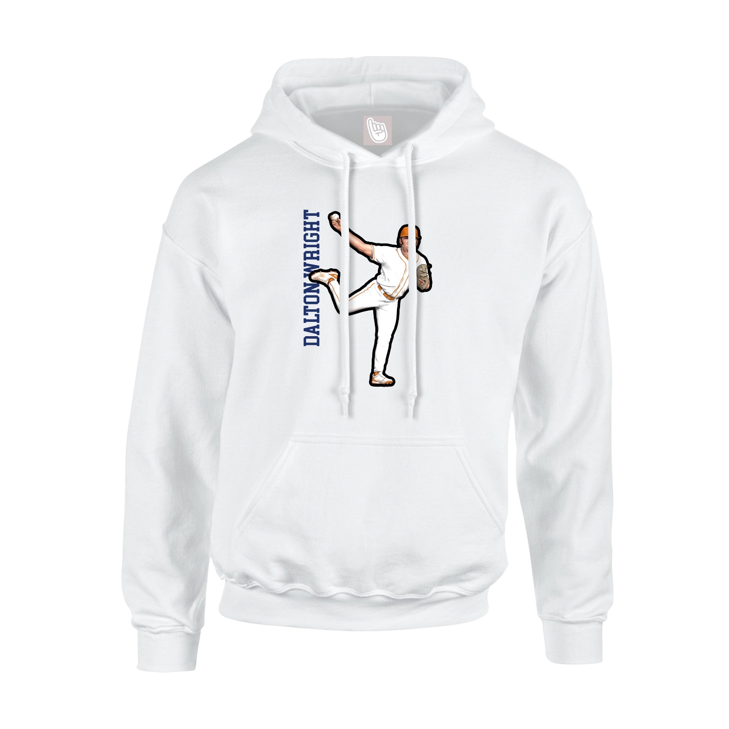 Hoodie — Name Vertical in White