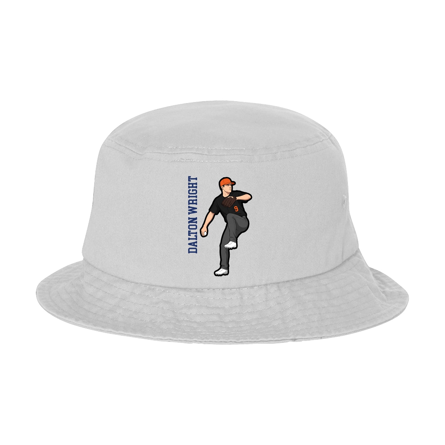 Bucket Cap — Name Vertical in White
