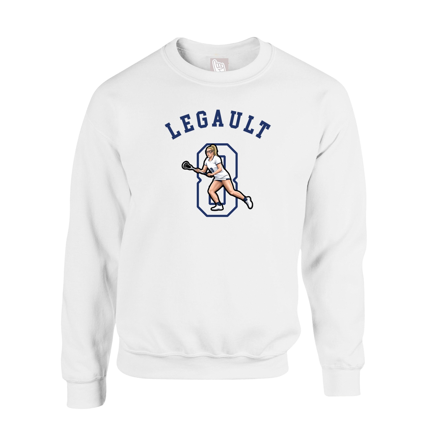 Fleece Crew — Shirsey Arch in White