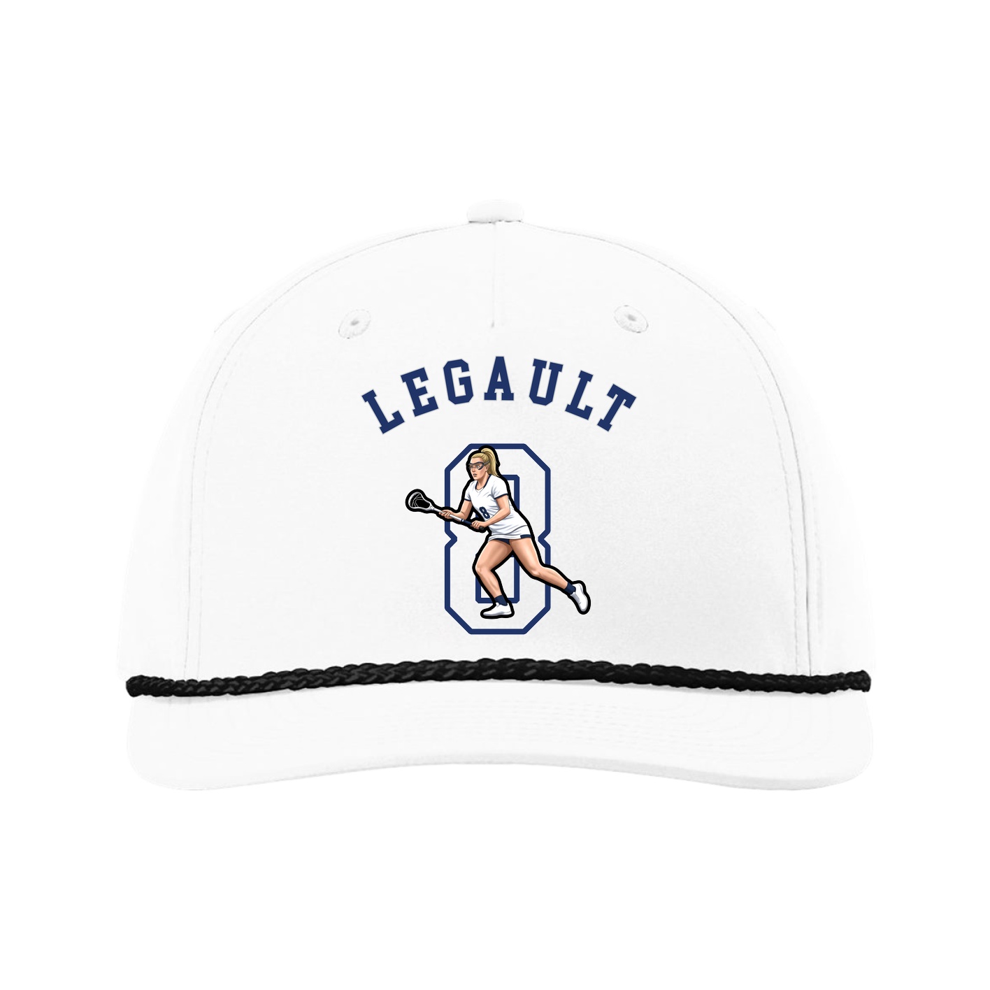 Five-Panel Classic Rope Cap — Shirsey Arch in White