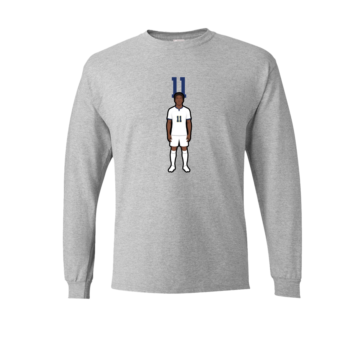 Long Sleeve Tee — Number Top in Grey