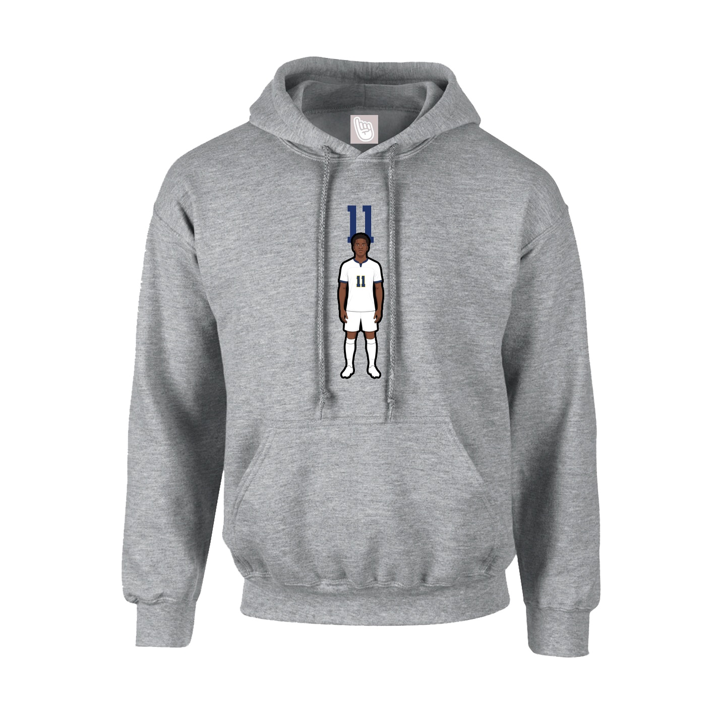 Youth Hoodie — Number Top in Grey