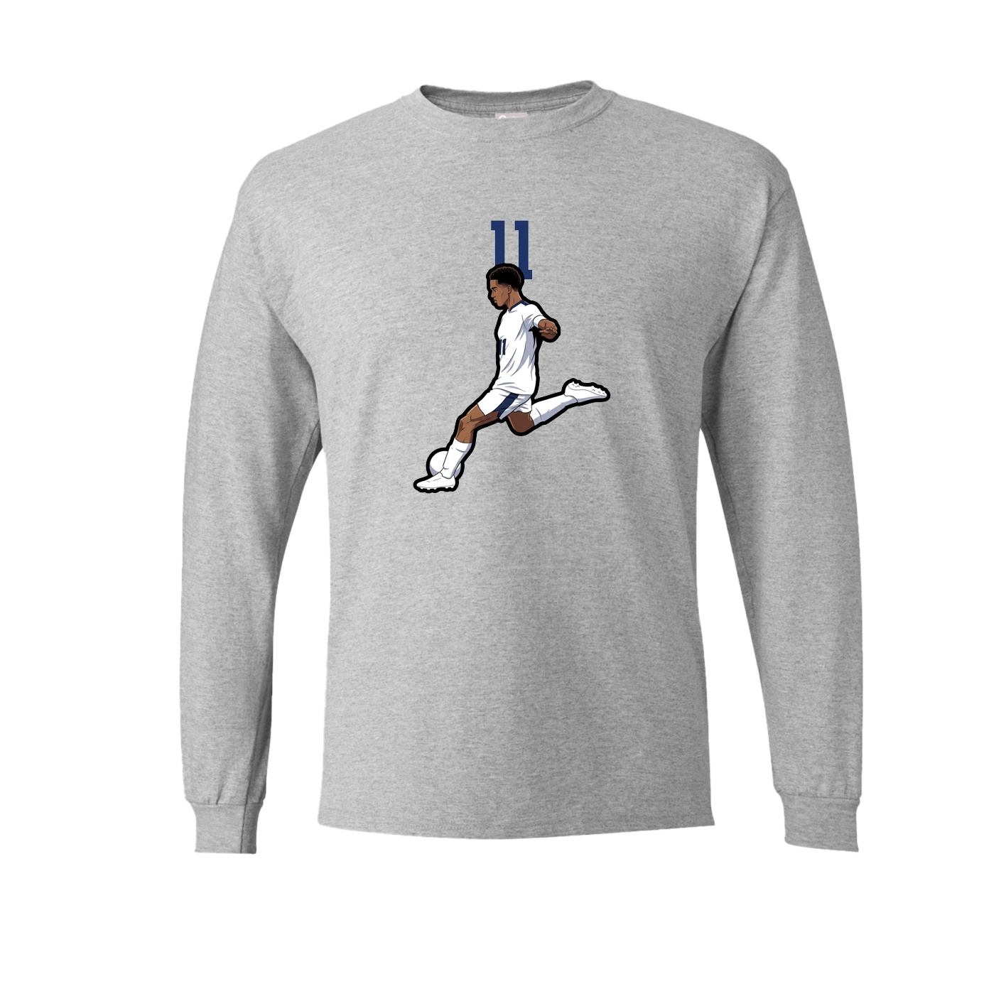 Long Sleeve Tee — Number Top in Grey