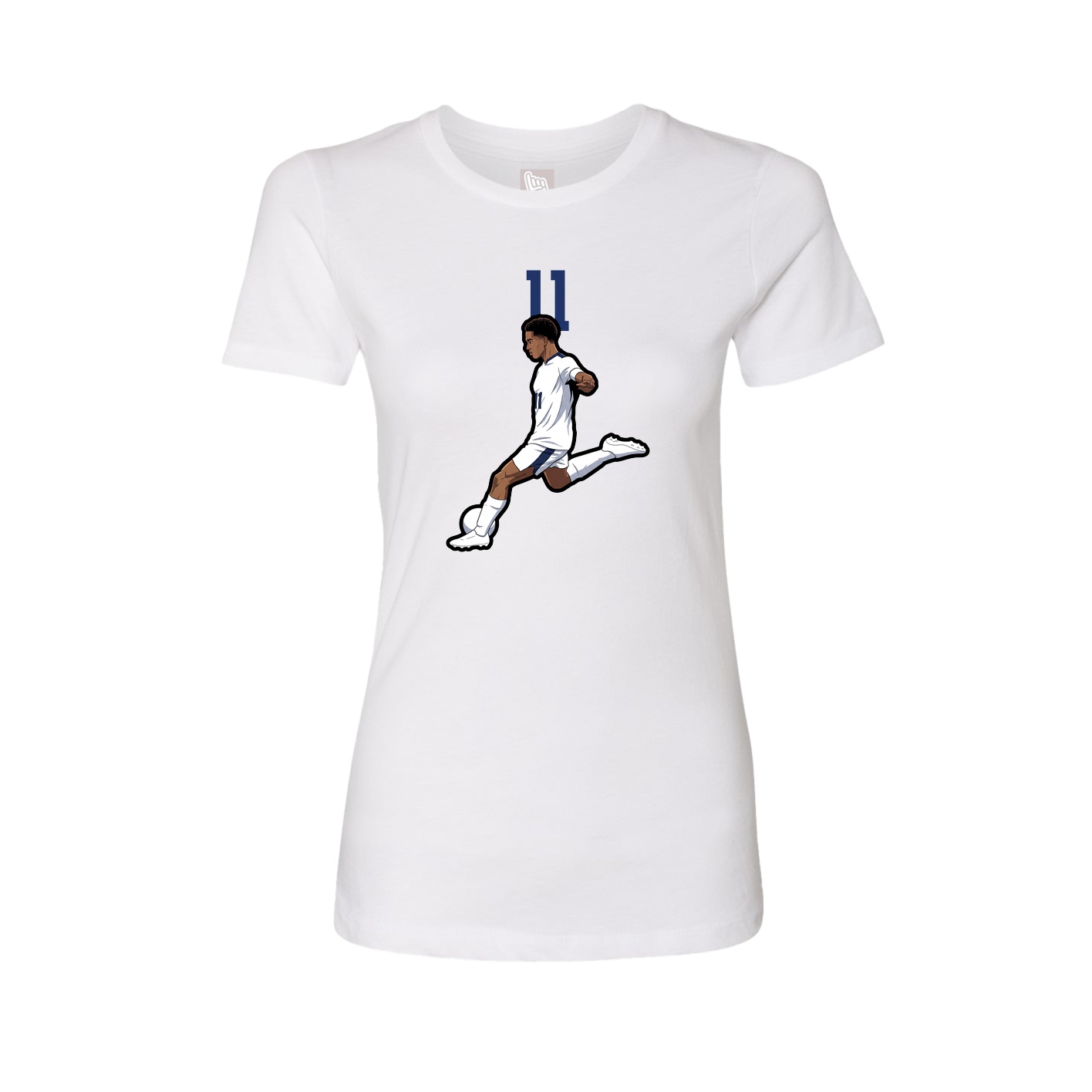 Fitted Women's Tee — Number Top in White