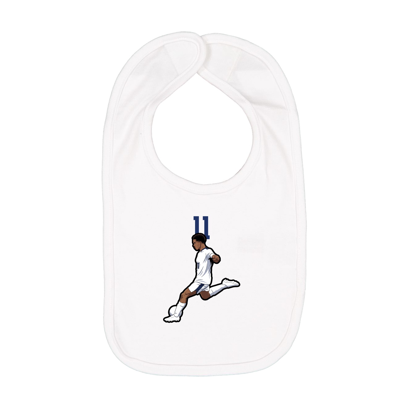 Infant Bib — Number Top in White