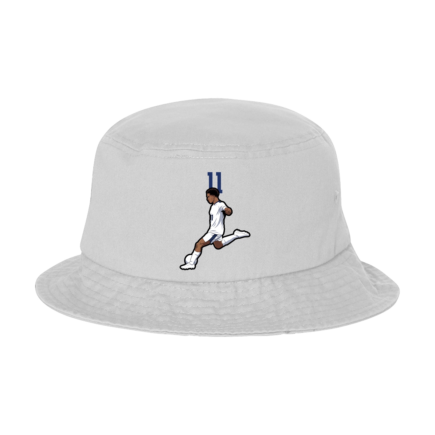 Bucket Cap — Number Top in White
