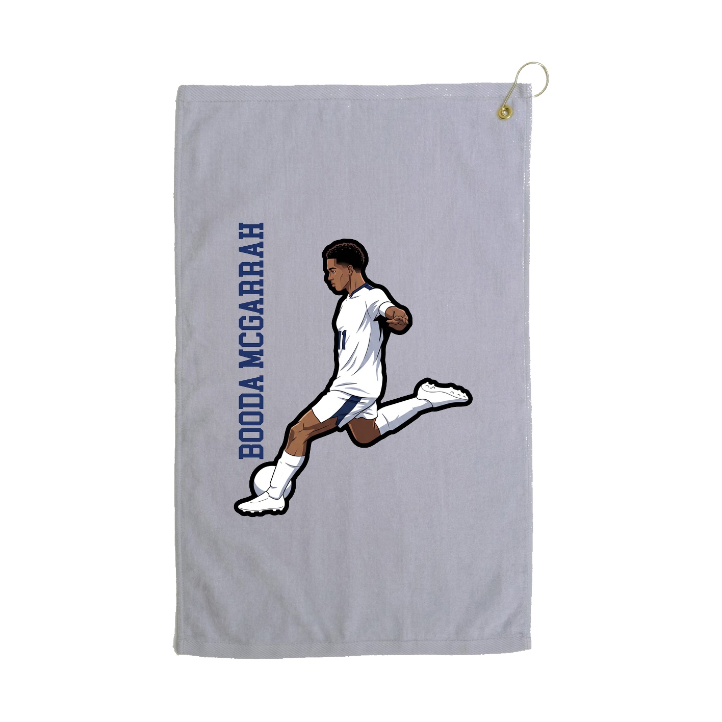 Golf Towel — Name Vertical in Grey