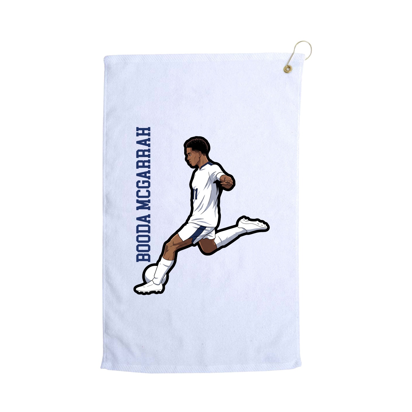 Golf Towel — Name Vertical in White