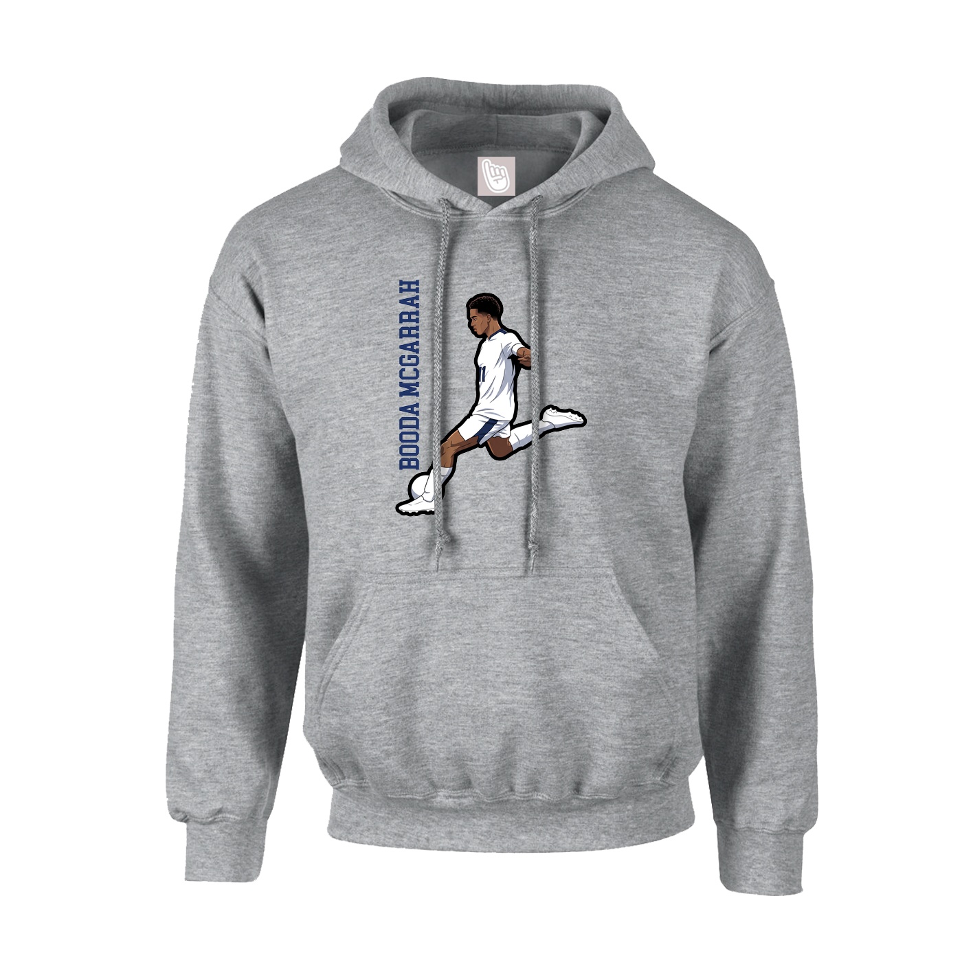 Hoodie — Name Vertical in Grey